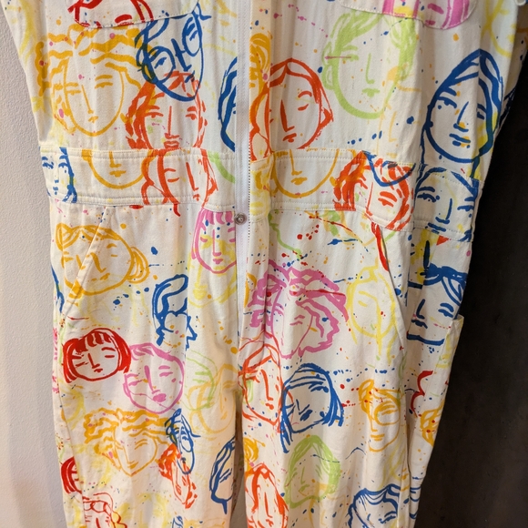 Colorful Face Print Jumpsuit - Picture 4 of 7